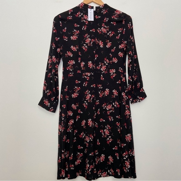 Velvet by Graham & Spencer Juliet printed dress black red long sleeves floral XS - Picture 15 of 16